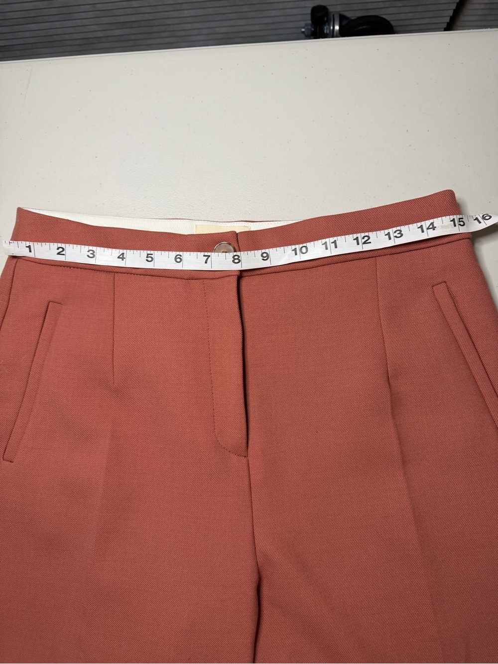 SEZANE MARTIN CROP 7/8th Wool Blend TROUSERS Pants Size 8/40 Rose Sophisticated - Picture 6 of 7